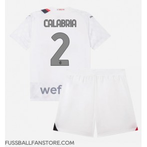 AC Milan Davide Calabria #2 Replik Auswärtstrikot Kinder 2023-24 Kurzarm (+ Kurze Hosen)